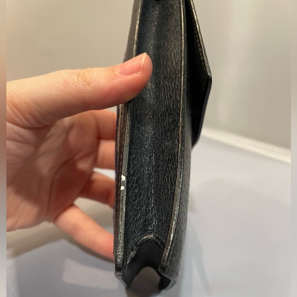 Used Gucci VTG Sherry Lined Stripe Blue Cigarette Pouch Logo Leather Case Auth! - Picture 5 of 16